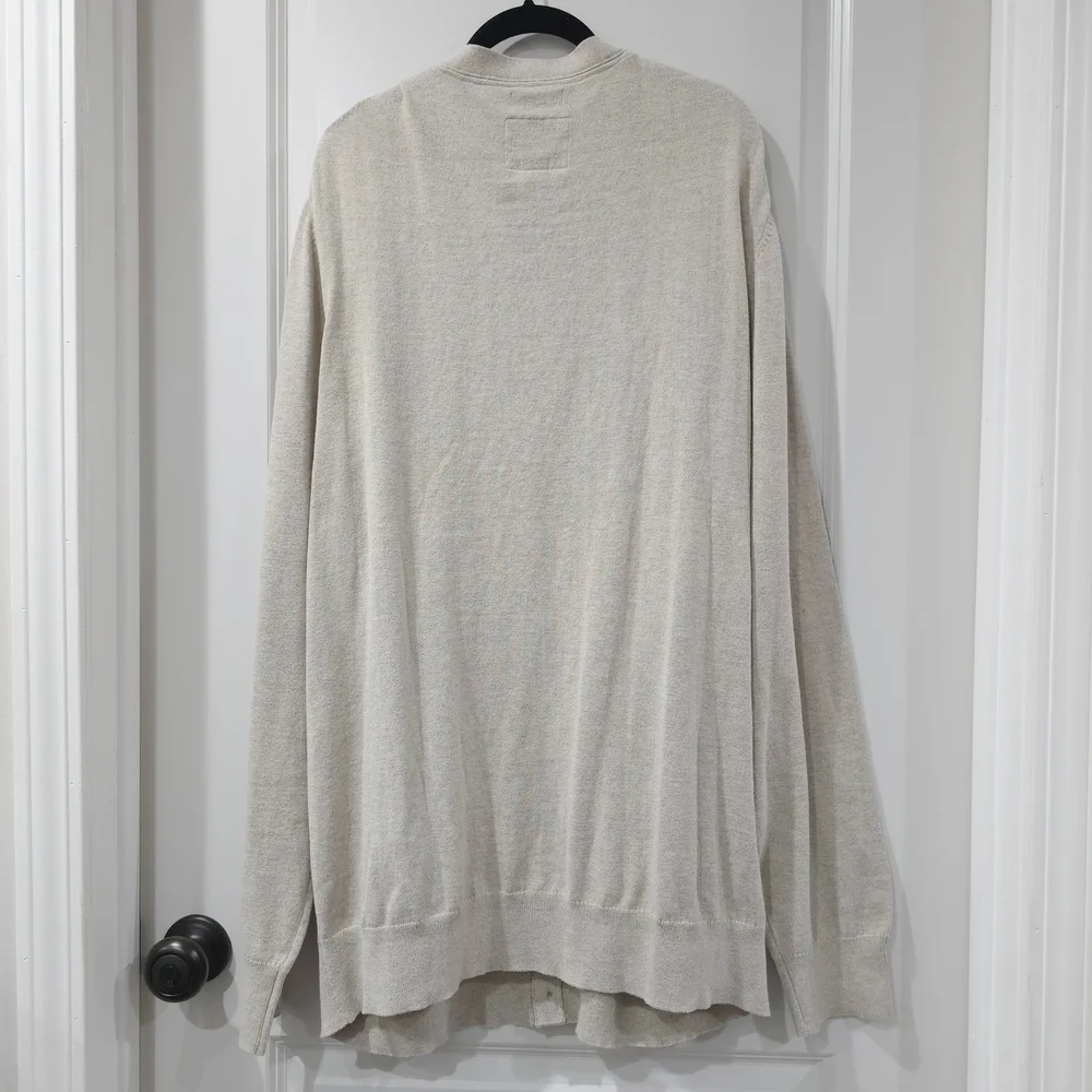 Men's Light Beige Cardigan Sweater, Big & Tall 2XL, Nwt Preppy Grandpacore